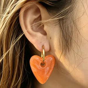 Ins Stijl Roestvrij Stalen Creolen Met Afneembare Hart Hars Hangers Minimalistische Mode Sieraden Cadeau Voor Dames