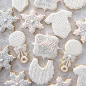 Σετ κουπατ μπισκοτου baby shower ανοξείδωτο χιονονιφάδα φορμούλα ψησίματος DIY εργαλεία