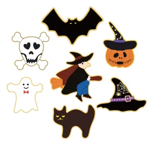 Halloween stainless steel cookie cutter 7pcs set detail showing spooky baking shapes.