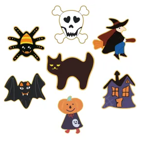 Halloween stainless steel cookie cutters set of 7 pieces, DIY baking molds for spooky party.