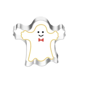 Stainless steel Halloween ghost cookie cutter, cute baking mold for DIY biscuits and cakes.