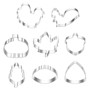 Set di 8 stampi per biscotti in acciaio inossidabile autunno Thanksgiving DIY