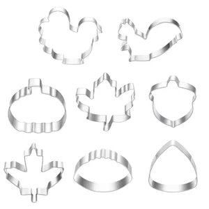 8-teiliges Thanksgiving Edelstahl Plätzchenform Set, Metall Keksausstecher Backen DIY.