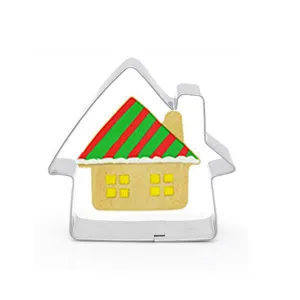 Stainless steel house cookie cutter mold for Christmas baking gingerbread biscuit tool