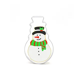 Stainless steel Christmas snowman cookie cutter for holiday baking and pastry making.