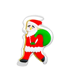 Stainless steel Santa Claus cookie cutter for Christmas baking, cute holiday pastry mold detail.