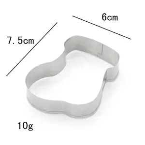 Stainless steel Christmas stocking cookie cutter detail, durable metal baking mold for baking.