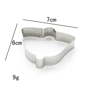 Stainless steel cute bow cookie cutter baking tool metal mold for kitchen DIY 7cm.