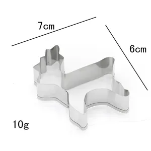 Stainless steel llama shaped cookie cutter, durable metal baking mold for DIY biscuits.