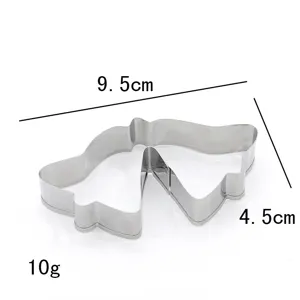 Stainless steel Christmas bell cookie cutter, durable baking mold for festive cookies. 9.5cm.