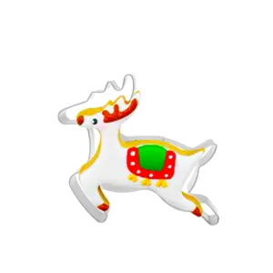 Stainless steel reindeer cookie cutter for Christmas baking, durable metal mold for festive cookies.