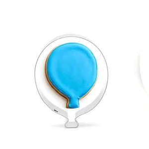Stainless steel balloon cookie cutter detail view, perfect for home baking and making cute pastries.