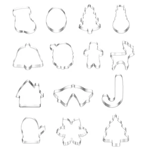 14pcs stainless steel Christmas cookie cutters set for holiday baking and festive parties