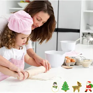 Stainless steel Christmas cookie cutter set including cute shapes like gingerbread man and tree.