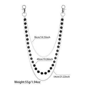 Multi-layer rhinestone waist chain punk pants chain hip hop body jewelry for women style.