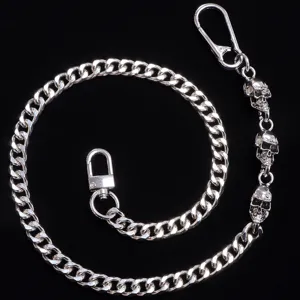 Punk Metal Skull Wallet Chain Mens Heavy Metal Jeans Chain Biker Gothic Pant Chain