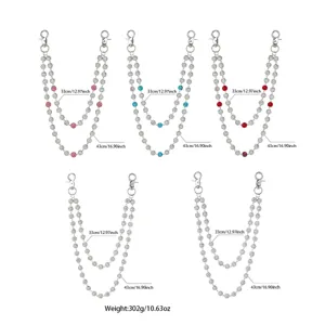 Stylish rhinestone waist chain pants chain multi-color metal jewelry accessory for women