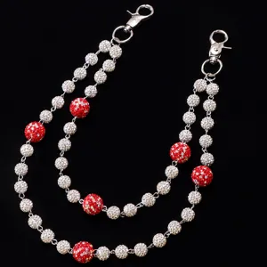 Fashion double layer rhinestone pants chain hip hop punk waist chain crystal jewelry main