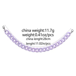 Purple rhinestone hat chain detail shot, sparkling crystal chain accessory for trendy caps.