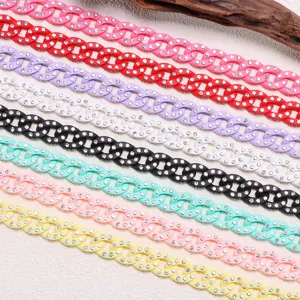 Rhinestone baseball cap chain shiny crystal thick strap accessories for women casual daily