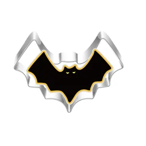 Stainless steel bat cookie cutter detail, perfect for Halloween baking DIY tools and molds.