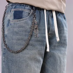 Metalliki alisida panteloniou punk me krania hip hop axesouar jeans gia andres stil