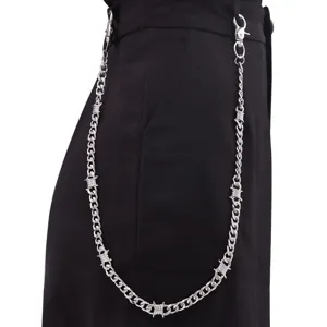 Punk Barbed Wire Pants Chain Hip Hop Metal Waist Chain Gothic Chain Jewelry Accessories For Men And Women