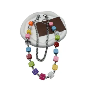 Colorful dice waist chain hip-hop metal pants chain fashion trendy streetwear accessory