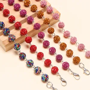 Colorful rhinestone ball chain details, perfect for hat accessories, DIY crafts and stylish decor.