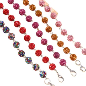 Stylish rhinestone ball chain accessories, sparkling crystal cap chains with lobster clasps.