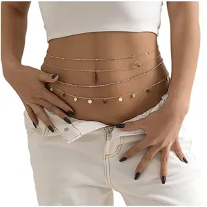 Sexy multi-layer gold waist chain body chain for women bikini beach daily fashion jewelry