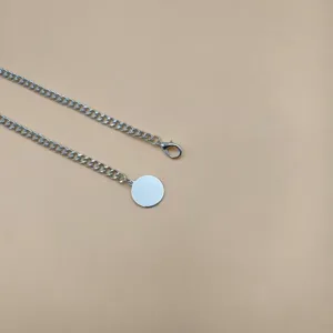 Silver metal waist chain body chain with round pendant minimalist stylish accessory
