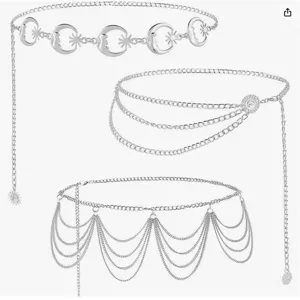 European American Fashion Metal Waist Chain Multi Layer Body Chain Adjustable Sexy Waist Belt Jewelry Gift