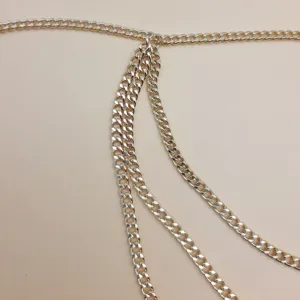 Gold multi-layer metal chain waist chain body chain for women vintage fashion accessory