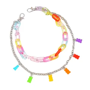 Tendance chaîne de taille en acrylique ours double couche bijoux corps pour femme