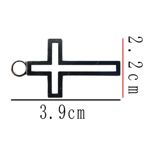 Metall Kreuz Anhänger Schmuck DIY Zubehör Größenmessung Detailansicht 3.9cm x 2.2cm