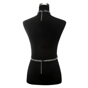 Cadena de cuerpo de metal de moda europea y americana cadena de cintura multicapa accesorios