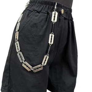 Punk Metal Klinge Taillenkette Hip Hop Hosenkette Silber Körperschmuck Streetwear Accessoires Für Männer Und Frauen