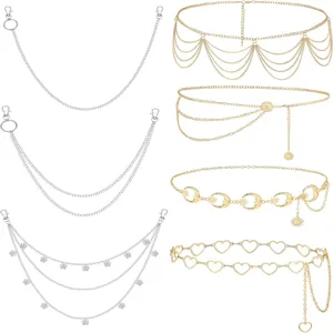 Vintage Punk Multi Layer Metal Waist Chain Women Body Chain Fashion Jewelry Adjustable Belly Chain Dress Pants Accessories