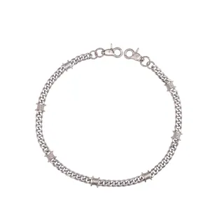 Punk style alloy barbed wire chain pants accessory, cool metal waist chain for men and women.