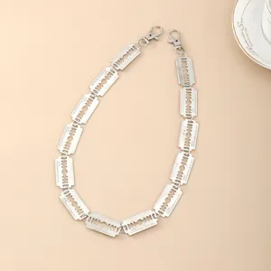 Punk Metall Rasierklinge Kette Hip Hop Taille Halskette Gothic Streetwear Schmuck