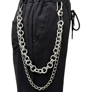Punk stijl meervoudige metalen broekketting, stoere grove ketting taille sieraden voor unisex
