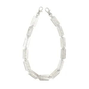 Punk Stil Metall Rasierklinge Taillenkette, Hip Hop Hosenkette fuer Damen und Herren Streetwear.