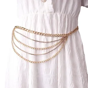 Multi-layer gold rhinestone waist chain body chain fashion women metal dress belt accessory