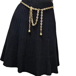 European American Retro Punk Multi Layer Metal Waist Chain Fashion Body Chain Dress Accessories For Women Party