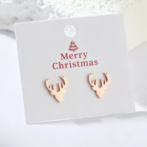 Orecchini a lobo con corna di renna di Natale in acciaio inossidabile, regalo perfetto donna.