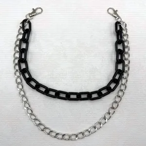 Fashion double layer waist chain metal and plastic pants chain hip hop trousers accessory