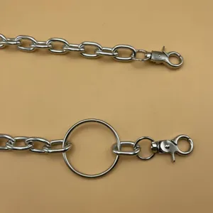 Punk style metal waist chain with large ring and lobster clasps for women fashion.