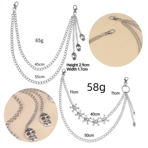 Punk vintage multi-layer metal skull pants chain hip hop waist chain for men women