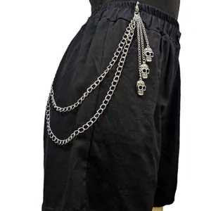 Punk skull multi-layer metal pants chain hip-hop gothic waist chain for men and women